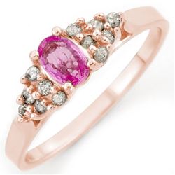 0.74 CTW Pink Sapphire & Diamond Ring 14K Rose Gold - REF-29M5H - 10289