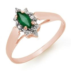 0.25 CTW Emerald Ring 18K Rose Gold - REF-18Y8K - 12906