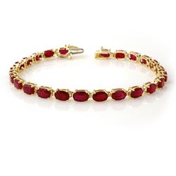 16.0 CTW Ruby Bracelet 10K Yellow Gold - REF-80M2H - 13449