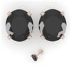 Image 2 : 18.0 CTW Oval Black Diamond Stud Designer Earrings 14K Rose Gold - REF-364H5A - 38400