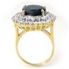 Image 2 : 15.55 CTW Blue Sapphire & Diamond Ring 14K Yellow Gold - REF-236W4F - 12991