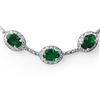 Image 2 : 21.0 CTW Emerald & Diamond Necklace 14K White Gold - REF-252M2H - 10418