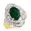Image 1 : 3.45 CTW Emerald & Diamond Ring 14K Yellow Gold - REF-110H5A - 12974