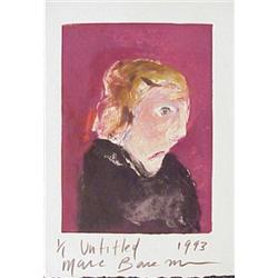 Marc Baseman (20th Century) American, WOMAN, 1993, original color monotype with acrylic paintin...