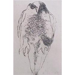Leonard Baskin (1922-2002) American, BIRD, etching, signed in pencil, from the numbered edition...