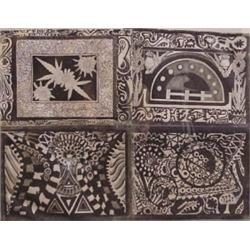 Anthony Veit Belfils (20th Century) American, QUAD, four ink drawings on paper, taped together,...