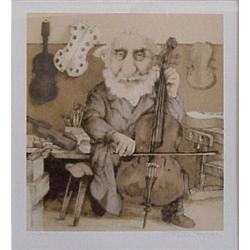 Charles Bragg (b. 1931) American, FIDDLE PLAYER, color lithograph, signed in pencil, from the n...