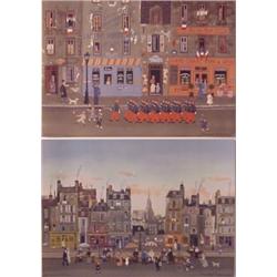 Michel Delacroix (b. 1933) French (two), CITY SCENES, two color lithographs, each 12 x 17", sig...
