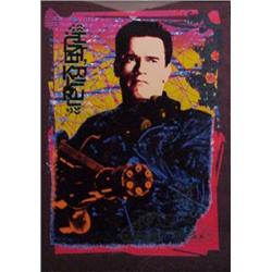 Jim Evans (20th Century) American, TERMINATOR: ARNOLD SCHWARTZNEGGER, color monoprint, 53 x 38"...