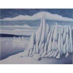 Karen Lee Fisher (20th Century) American, TUFA TOWERS RISING FROM WATER'S EDGE, 1982, color pas...