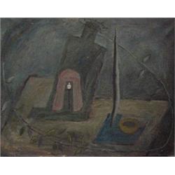 Teresa Gancedo (20th Century) Latin American, THE PASSION, oil painting with sand on canvas, 28...