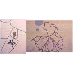 Derrick Greaves (b. 1927) British (two), YELLOW ROSE, 1968; BROWN PETALS, 1967, two color scree...