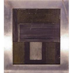Behzah Hagheri (20th Century), FLAG, 1989, acrylic painting on canvas, 15 x 13", surface paint...