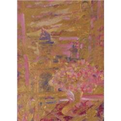William Hemmerdinger (20th Century), THE SPANISH WINDOW, 1995, oil painting on canvas, 14 x 10"...