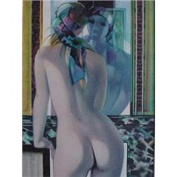 Camille Hilarie (1916-1988) French, NUDE IN THE MIRROR, color lithograph, signed in pencil, fro...