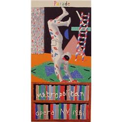 David Hockney (b. 1937) British, PARADE, 1981, color screenprint poster, 80 3/4 x 41", Petersbe...