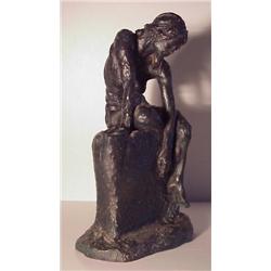 Thom Holland (20th Century) American, SEATED WOMAN, filled poly-bronze, 11" high, from the numb...
