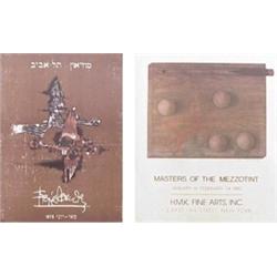 K. B. Huwang & Johnny Friedlaender (two), MASTERS OF THE MEZZOTINT, 1982, color poster, signed...