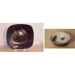 Japanese School (20th Century) (two), PLATE, a ceramic plate with Chrysanthemum pattern, black...