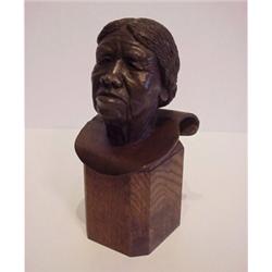 R. Scott Jarvie (20th Century), BUST OF NAMPEYO, patinated cast bronze sculpture, numbered edit...