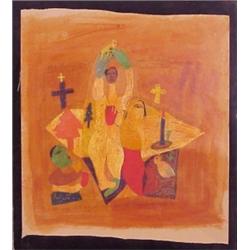 Carol Brennan Jaworski (b. 1940) Californian, ALL THINGS, 1995, color pastel with acrylic and p...