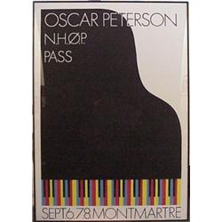 Montemartre Jazz Poster, OSCAR PETERSON, Arnoldi design, color lithograph poster, 49 x 34 1/2",...