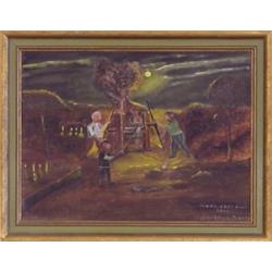 Harry Johnson (1876- ) American, SUGAR CANE MILL, acrylic painting on board, 12 x 16", signed l...