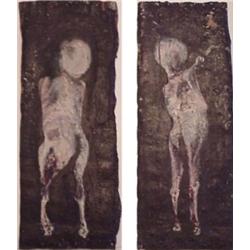 M'liz Keefe (20th Century) American (two), CHILD I; CHILD II, two, each an oil painting on un-s...