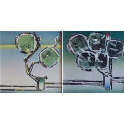 Stephan Knapp (20th Century) American (two), UNTITLED, two, each an enamel on metal painting, 2...