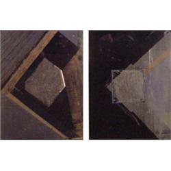 Michelle Knoblauch (20th Century) American (two), UNTITLED SQUARES, a pair of mixed media paint...