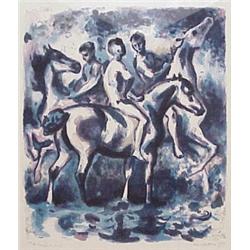 Emil Kotrba (1912-1998) Czechoslovakian, THE RIDERS, 1969, color lithograph, signed in pencil,...