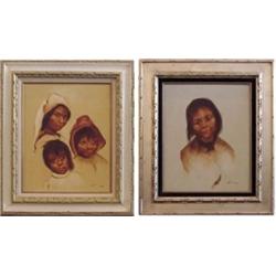 Charles La Monk (20th Century) American (two), CHILDREN OF THE SIERRA, two, each an oil paintin...