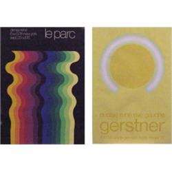 Le Parc & Gerstner (two), EXHIBITIONS, two color screenprint posters, 42 x 30 1/2" & 38 x 26",...