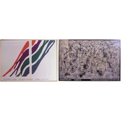 Morris Louis & Jackson Pollack (two), EXHIBITION, two color posters, 39 x 52" & 37 x 55", Andre...