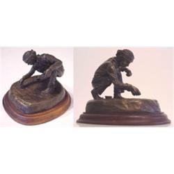 Juan Martinez (20th Century) American, SAND PAINTER, 1978, patinated cast bronze sculpture, num...