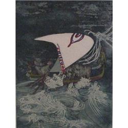 Roberto Matta (1911-2003) Chile, L' ODYCEAN from Hommer Chaosmos (F.193), 1973, color etching,...