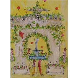 Susan Meisel (20th Century) American, PARK SCENE, oil painting on canvas, 14 x 12", signed lowe...