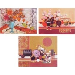 Frederick Menguy & Kostia (three), STILL LIFES, each color lithograph, signed in pencil, from t...