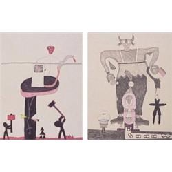 Outsider Art SMB (20th Century) American (two), THERE IS A PLACE IN YOUR BODY YOU CAN'T TOUCH W...