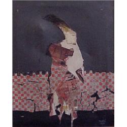 Paluzzi (20th Century) Spanish, PERSONALE ORIENTAL, 1965, oil painting on canvas with collage,...