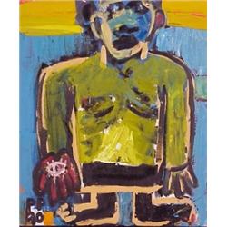 Peter Parks (b. 1947) American, MAN (Boxer), 1980, acrylic painting on canvas, 24 x 20", signed...