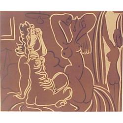 Pablo Picasso (1881-1973) Spanish, TROIS FEMMES (B.926; MOMA 11), 1959, a three-color linoleum...