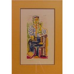 after Pablo Picasso (1881-1973) Spanish, SEATED MAN WITH CIGARETTE, 1964, color lithograph, fro...