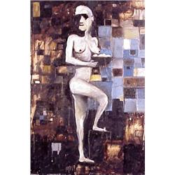 Mark Robinson (20th Century) American, WHITE FIGURE, 1989, oil painting on canvas, 36 x 24", si...