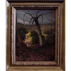 L. Sziklas (20th Century), THE COUNTRY ROAD, oil painting on canvas, 17 1/4 x 13 1/4", signed l...