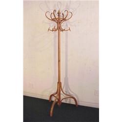 Thonet Furniture, TRI COLUMN BENTWOOD HALLSTAND, flathead screws, filled and extra screw holes,...