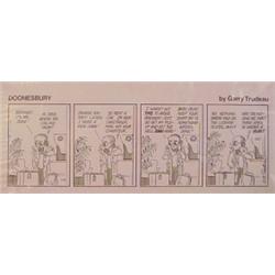 Garry Trudeau (20th Century) Canadian, DOONESBURY, 1979, original ink drawing on paper, cartoon...
