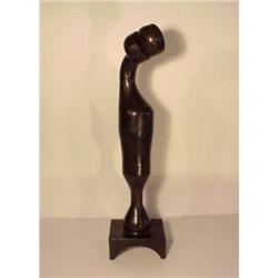 Edoardo Villa (b. 1920) Italian/South African, FO, 1992, a patinated cast steel sculpture, 19"...
