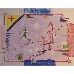 Randy Lee White (20th Century) Native American, BELOW THE SURFACE, hand-painted color lithograp...