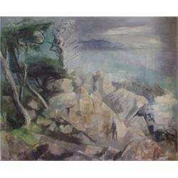 H. Yoshizumi (20th Century), STUDY FOR LANDSCAPE, 1954, oil painting on canvas, 18 x 22", signe...
